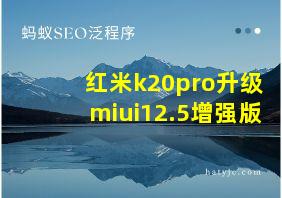 红米k20pro升级miui12.5增强版