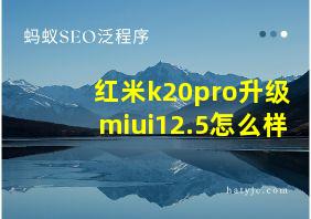 红米k20pro升级miui12.5怎么样