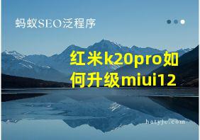 红米k20pro如何升级miui12