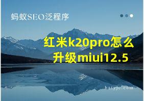 红米k20pro怎么升级miui12.5