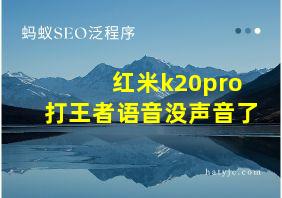 红米k20pro打王者语音没声音了