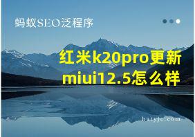 红米k20pro更新miui12.5怎么样