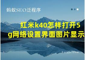 红米k40怎样打开5g网络设置界面图片显示