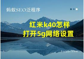 红米k40怎样打开5g网络设置