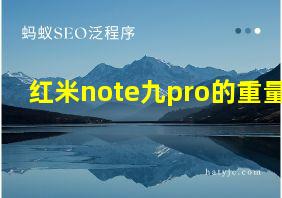 红米note九pro的重量