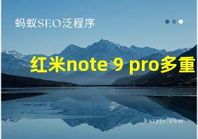 红米note 9 pro多重