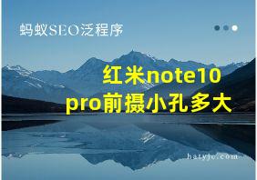 红米note10pro前摄小孔多大