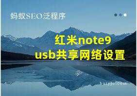 红米note9 usb共享网络设置