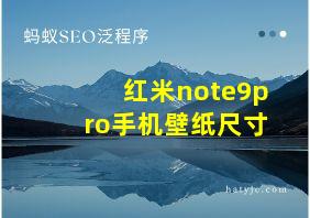 红米note9pro手机壁纸尺寸