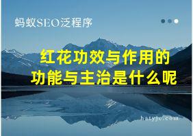 红花功效与作用的功能与主治是什么呢