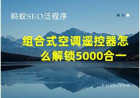 组合式空调遥控器怎么解锁5000合一