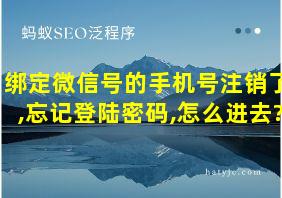 绑定微信号的手机号注销了,忘记登陆密码,怎么进去?