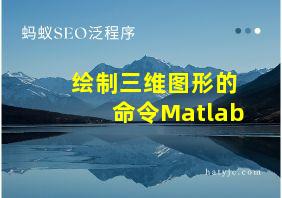 绘制三维图形的命令Matlab