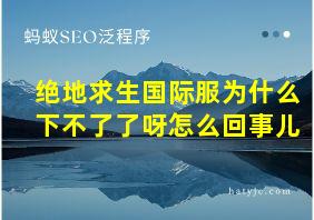 绝地求生国际服为什么下不了了呀怎么回事儿