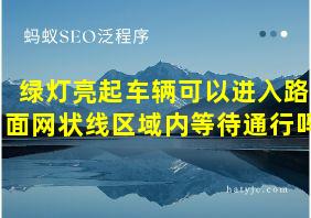 绿灯亮起车辆可以进入路面网状线区域内等待通行吗