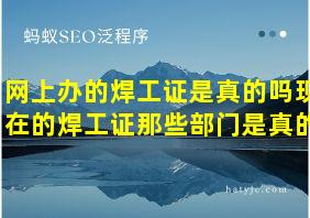 网上办的焊工证是真的吗现在的焊工证那些部门是真的