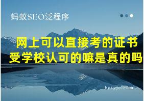 网上可以直接考的证书受学校认可的嘛是真的吗