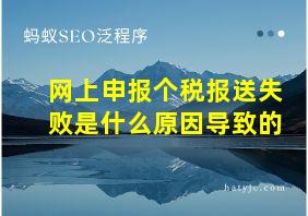 网上申报个税报送失败是什么原因导致的