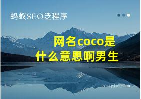 网名coco是什么意思啊男生