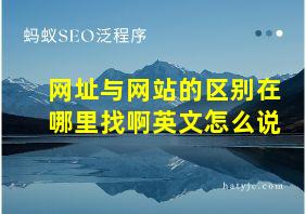 网址与网站的区别在哪里找啊英文怎么说