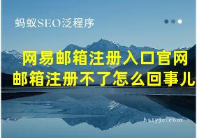 网易邮箱注册入口官网邮箱注册不了怎么回事儿