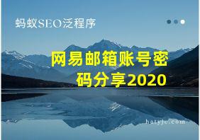 网易邮箱账号密码分享2020