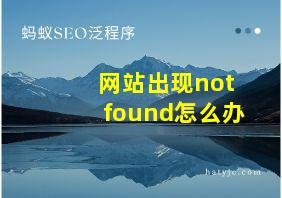 网站出现notfound怎么办