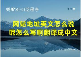 网站地址英文怎么说呢怎么写啊翻译成中文