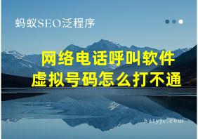 网络电话呼叫软件虚拟号码怎么打不通