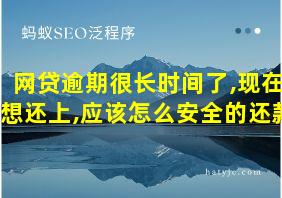 网贷逾期很长时间了,现在想还上,应该怎么安全的还款