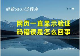 网页一直显示验证码错误是怎么回事