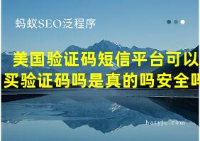 美国验证码短信平台可以买验证码吗是真的吗安全吗