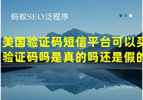 美国验证码短信平台可以买验证码吗是真的吗还是假的