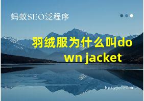 羽绒服为什么叫down jacket