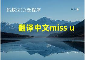 翻译中文miss u