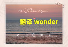 翻译 wonder