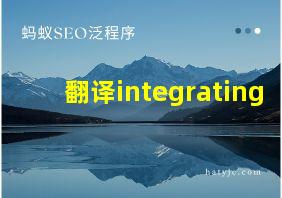 翻译integrating