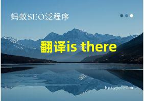 翻译is there