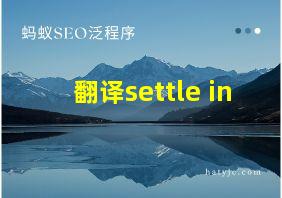 翻译settle in