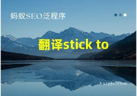 翻译stick to