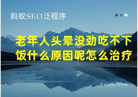 老年人头晕没劲吃不下饭什么原因呢怎么治疗