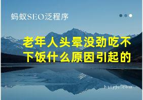 老年人头晕没劲吃不下饭什么原因引起的