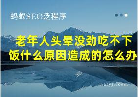 老年人头晕没劲吃不下饭什么原因造成的怎么办