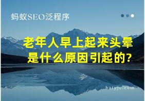 老年人早上起来头晕是什么原因引起的?