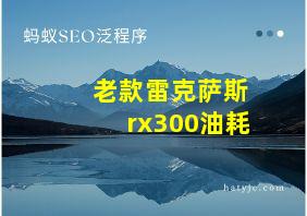 老款雷克萨斯rx300油耗