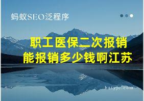 职工医保二次报销能报销多少钱啊江苏