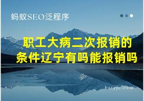 职工大病二次报销的条件辽宁有吗能报销吗