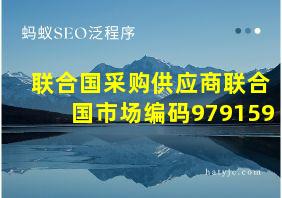 联合国采购供应商联合国市场编码979159