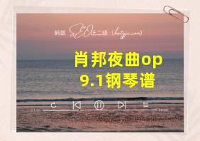 肖邦夜曲op9.1钢琴谱