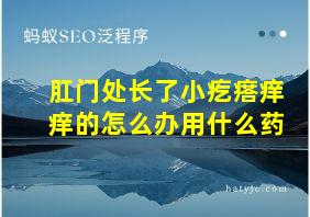 肛门处长了小疙瘩痒痒的怎么办用什么药